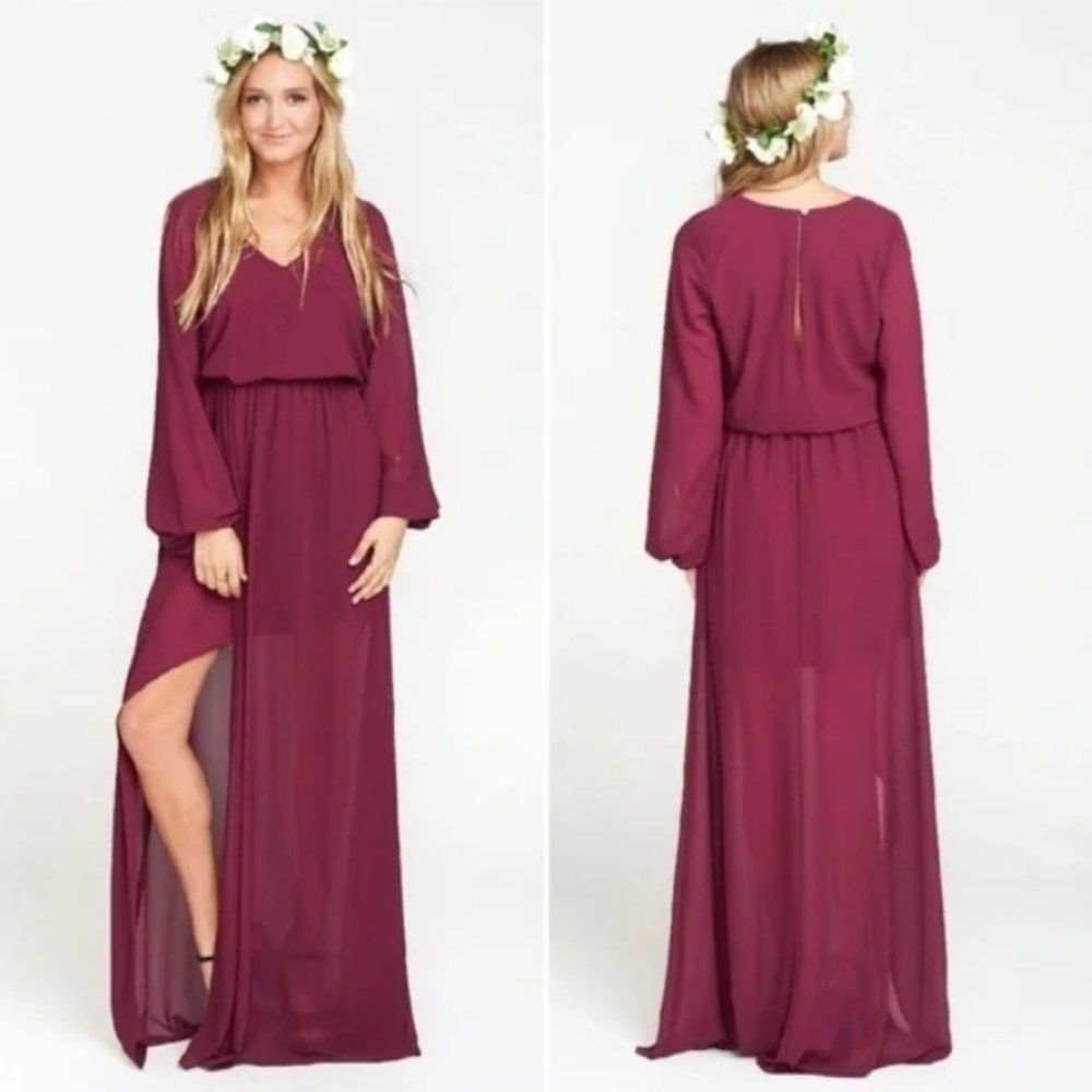 Show Me Your MuMu Jocelyn Maxi Dress Merlot Boho Ren Faire Size Medium